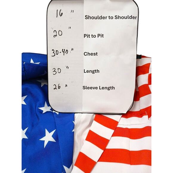 Stars & Stripes USA Flag American Novelty Suit Sz M Red White Blue Event Costume - Picture 12 of 16